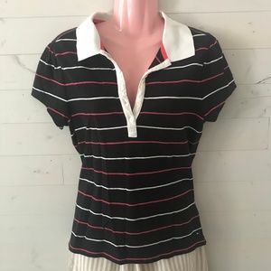 Tommy Hilfiger Women Striped Golf Shirt Large